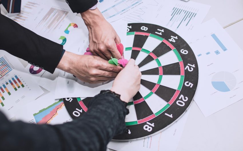 business goal and target concept of teamwork
